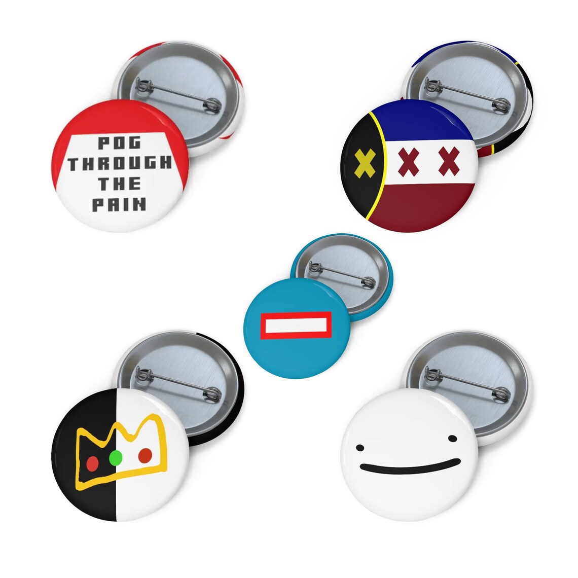 Dream SMP Pin Buttons - Dream Smp Flag Pin - Ranboo's Crown Pin - Dream SMP Team
