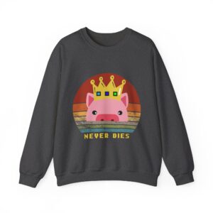 Techno Never dies Sweatshirt - Retro Crown Gamer Sweatshirt – Cozy Graphic Crewneck – Gift for Gamers– Unisex Sweatshirt