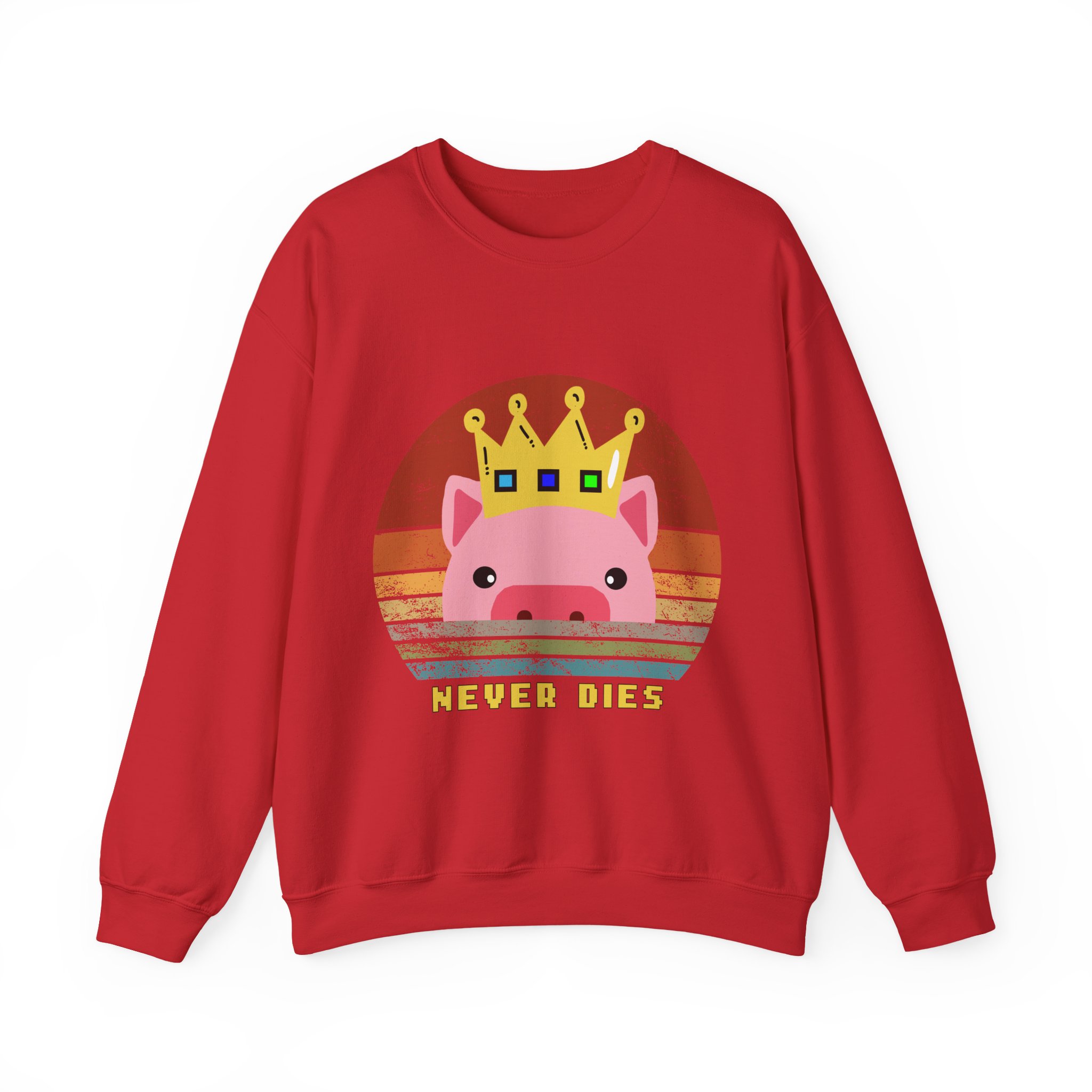 Techno Never dies Sweatshirt - Retro Crown Gamer Sweatshirt – Cozy Graphic Crewneck – Gift for Gamers– Unisex Sweatshirt - Image 5