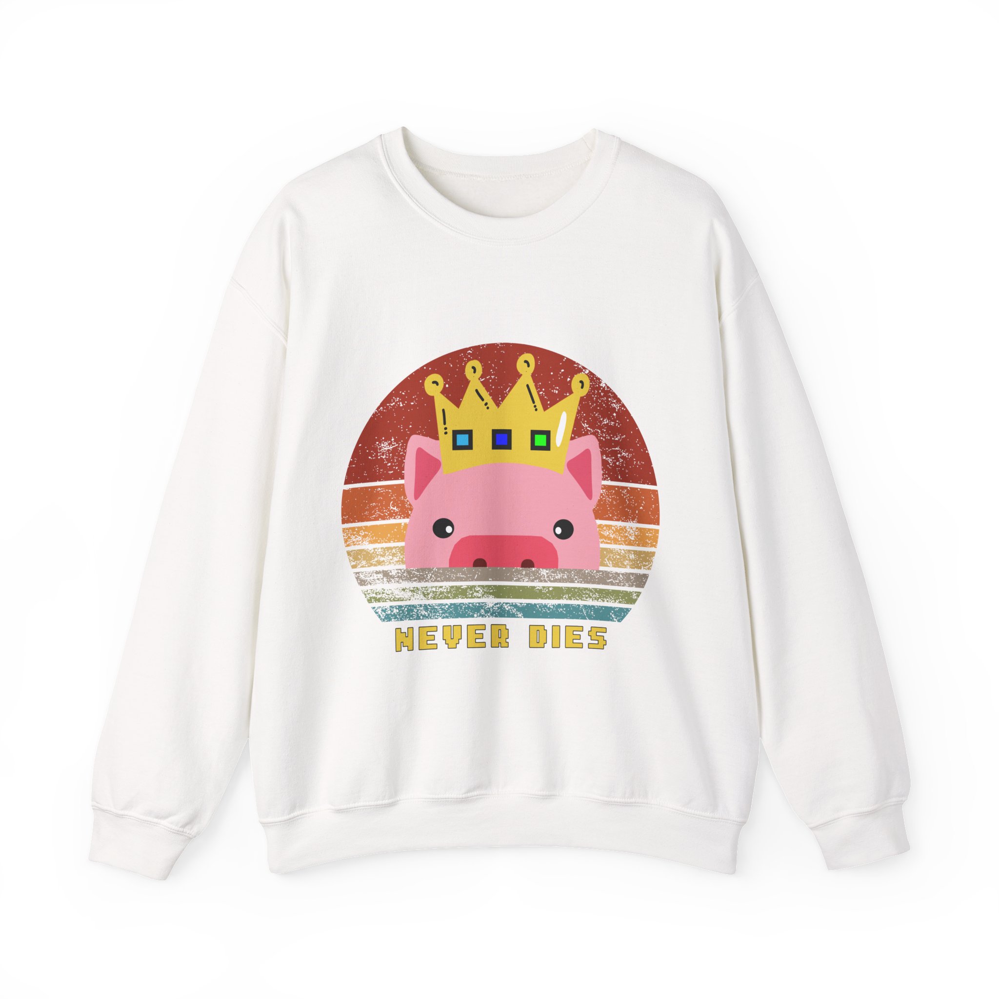 Techno Never dies Sweatshirt - Retro Crown Gamer Sweatshirt – Cozy Graphic Crewneck – Gift for Gamers– Unisex Sweatshirt - Image 3