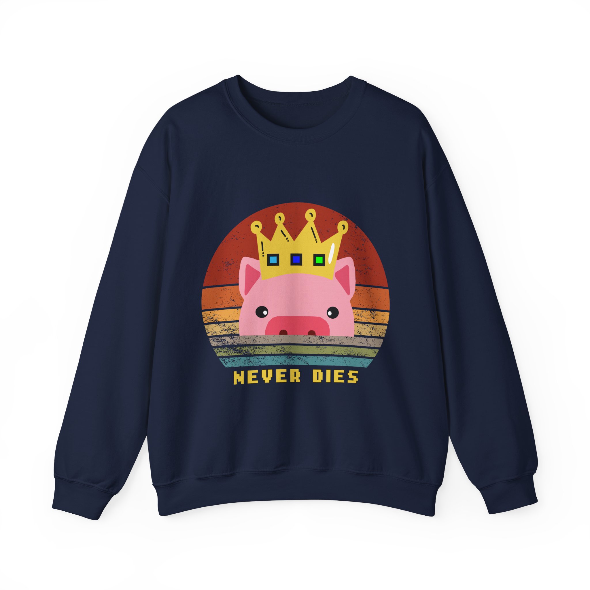 Techno Never dies Sweatshirt - Retro Crown Gamer Sweatshirt – Cozy Graphic Crewneck – Gift for Gamers– Unisex Sweatshirt - Image 4